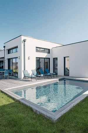 maison finie avec piscine